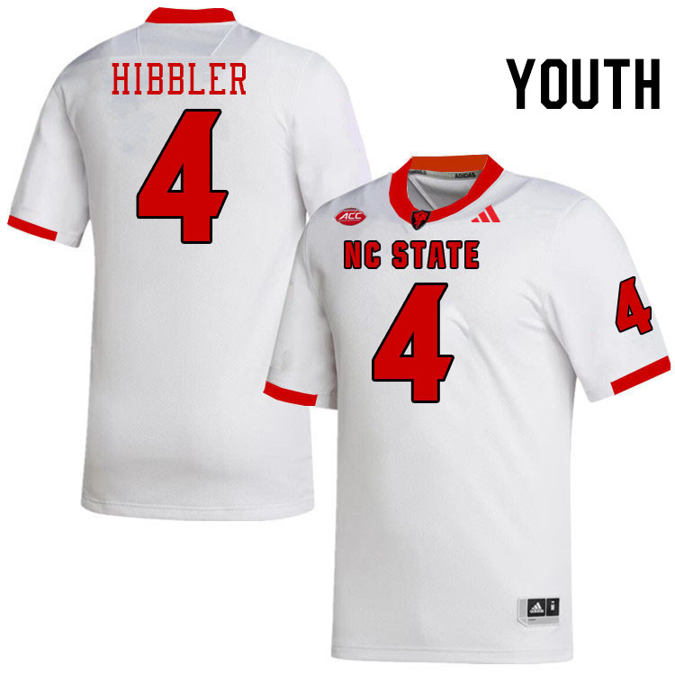 Youth #4 Red Hibbler NC State Wolfpack College Football Jerseys Stitched-White